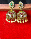 Royal Ruby & Pearl Jhumka Earrings