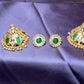 Green Stone Dome Jhumka Earrings
