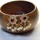 Classic Floral Kundan Bugdi with Pearls – Antique Gold Finish