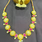 Ruby & Pearl Floral Necklace Set