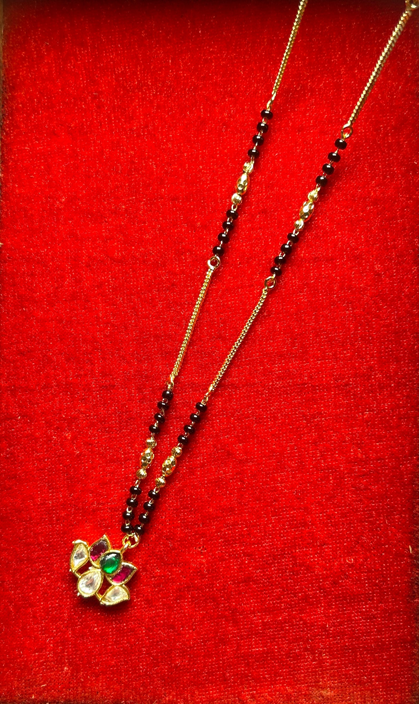 Mangalsutra with Kundan Lotus Pendant