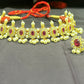 Pearl & Ruby Floral Choker Set