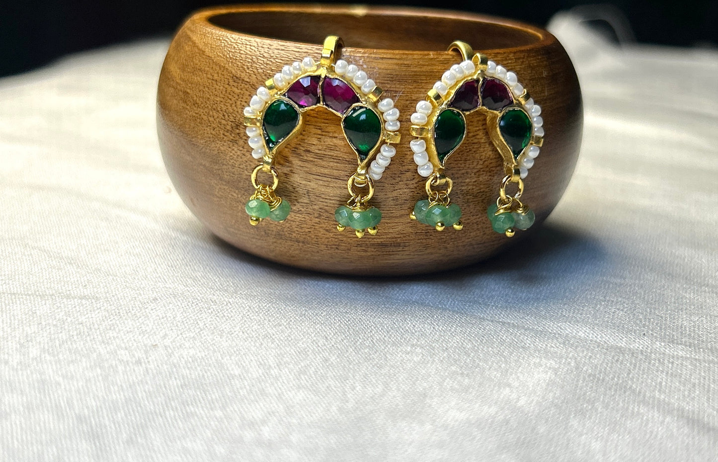 Royal Arch Pachi Kundan Bugdi Earrings