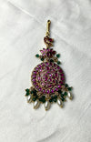 Paisley & Lotus Kundan Maang Tikka with Pearl Drops