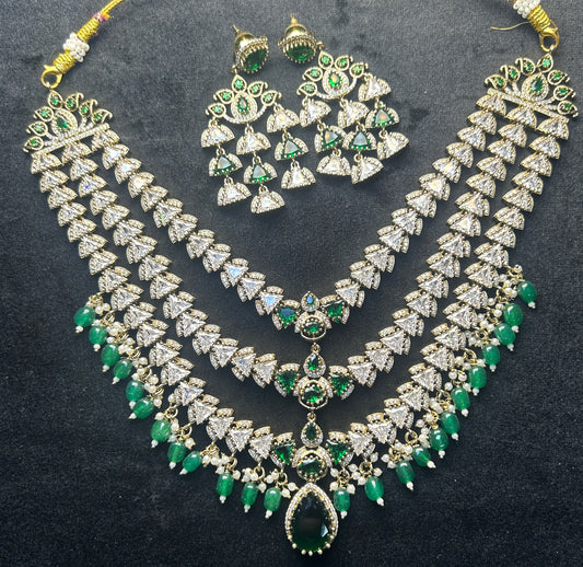 Emerald Princess Layered AD Necklace Set