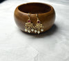 Geometric Motif Earrings with Ruby Accent & Pearl Danglers