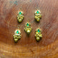 Golden Lotus Hair Accessory with Emerald Green Stone & Ghungroo