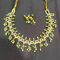 Pearl & Ruby Stone Bridal Necklace Set