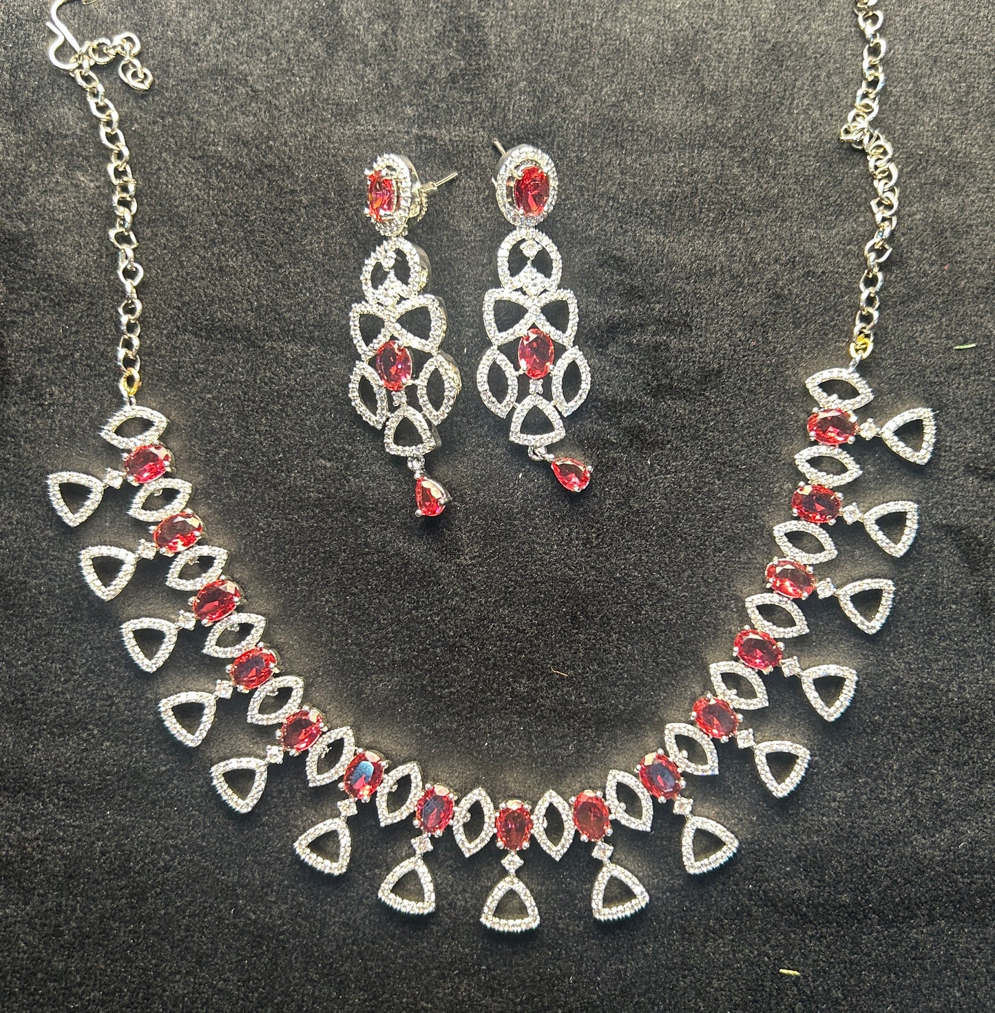 Crimson Charm Designer Necklace Set
