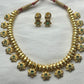 Traditional Lotus Motif Gold-Tone Necklace Set