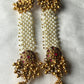 Traditional Pakke Long Earrings with Pearls & Kemp Work