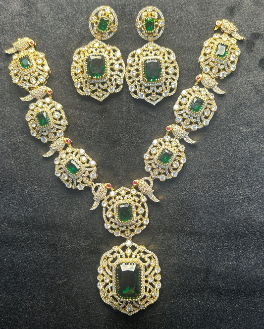 Mayur Mahal Emerald Bridal Set