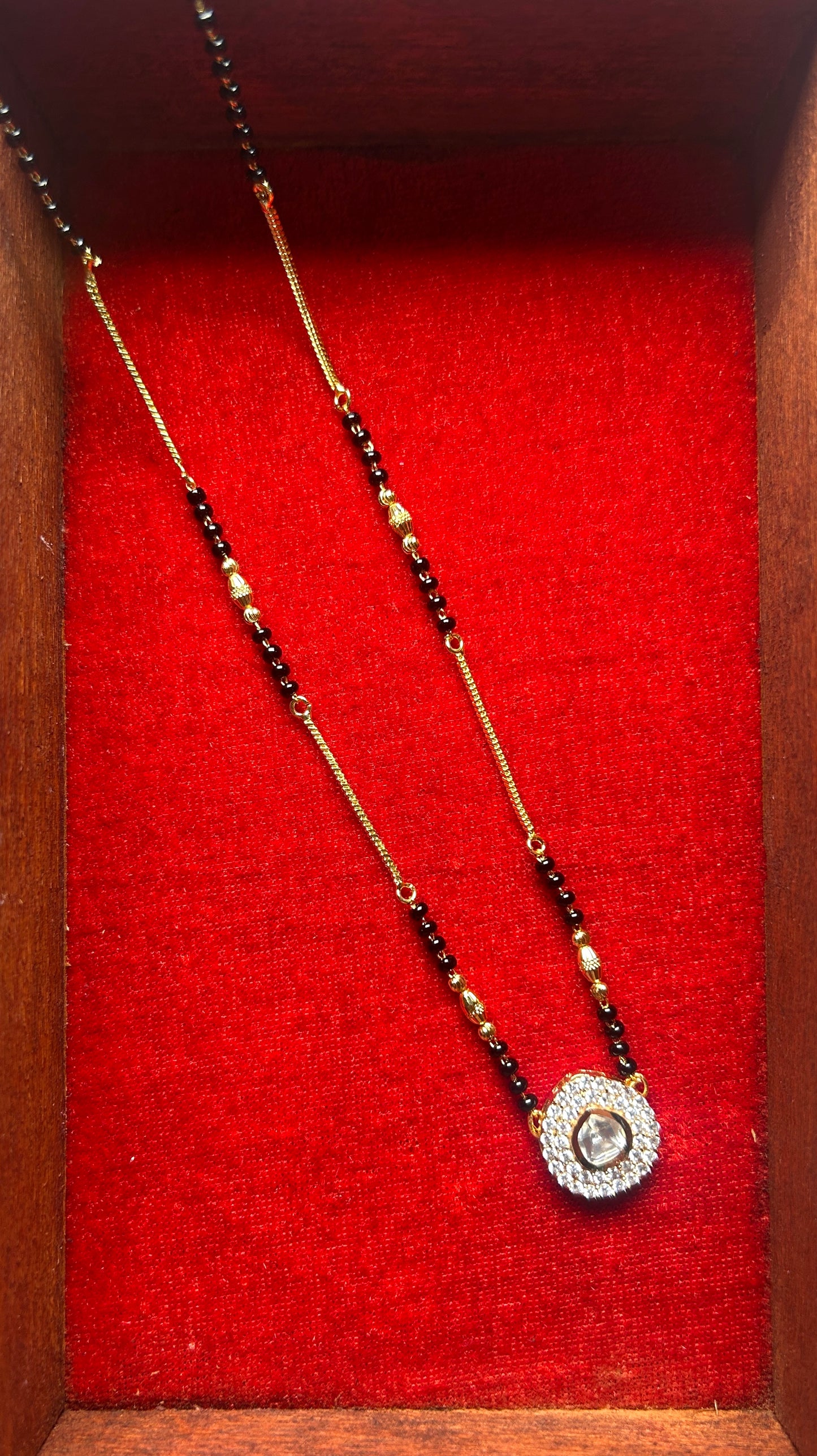 18-Inch Mangalsutra with Kundan Pendant
