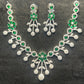 Floral Cascade Emerald Necklace Set