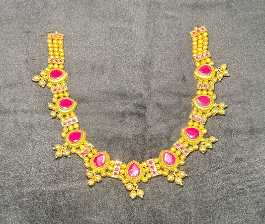 Royal Ruby Maharashtrian Chinchpeti Necklace