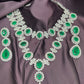 Elegant Emerald & Diamond Necklace Set