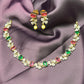 Ruby–Emerald Leafy Necklace Set