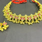 Traditional Ruby Stone Choker Set with Earrings