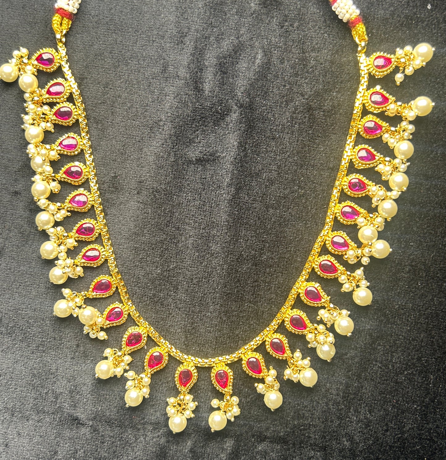 Ruby & Pearl Drop Necklace