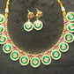 Paan Meena Circular Kundan Necklace Set