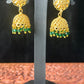 Emerald Glow Golden Jhumkas