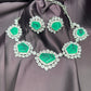 Contemporary Emerald & Diamond Necklace Set