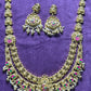 Antique Meenakari Long Temple Necklace Set
