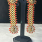 Red Lakshmi Motif Temple Earrings – Pakke Style