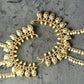 Antique Leaf Motif Ear Cuffs with Pearl Chains – Festive Heritage Design