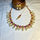 Elegant Ruby & Pearl Necklace Set