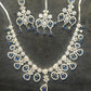 Regal Blue Chandbali Necklace Set