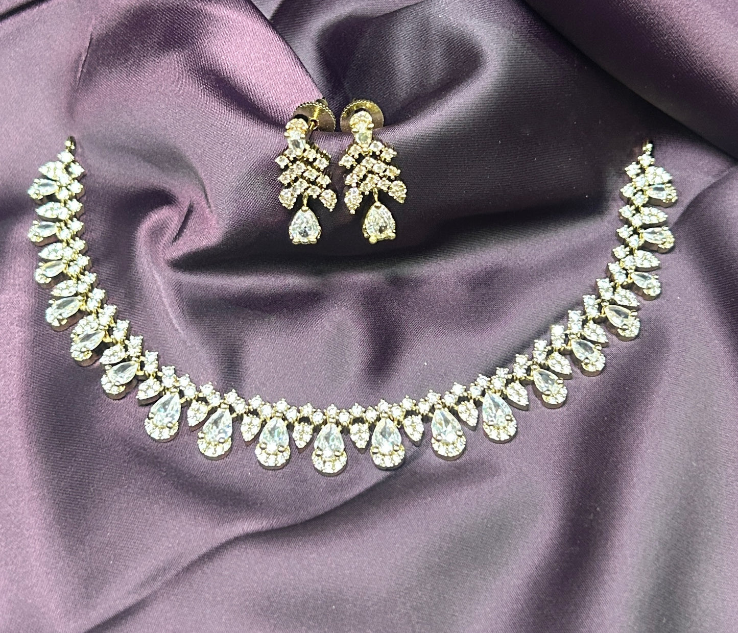 Crystal Raindrop Necklace Set