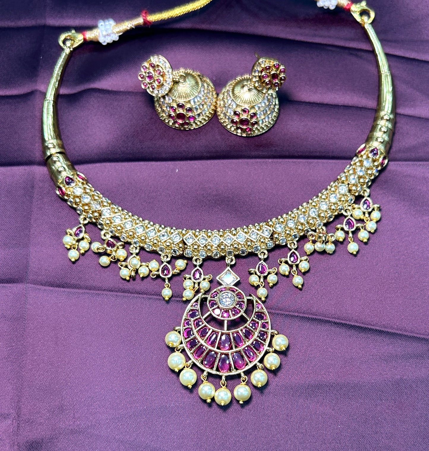 Ruby & Pearl Heritage Necklace Set
