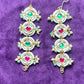 Multicolor Kundan Floral Ear Chain (Kaanchain) with Pearl & Bead Detailing