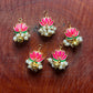 Pink Lotus Hair Accessory with White Pearls & Golden Ghungroo