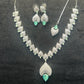 Mint Bloom CZ Necklace Set