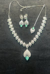 Mint Bloom CZ Necklace Set