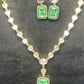 Emerald Radiance Solitaire Necklace Set
