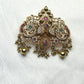 Temple Design Twin Peacock Hair Brooch