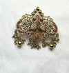 Temple Design Twin Peacock Hair Brooch