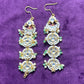 Pastel Kundan Dangler Earrings with Pearl & Mint Bead Drops