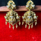 Temple Lakshmi Earrings with Peacock Design
