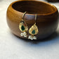Teardrop Filigree Green Stone Bugdi Earrings