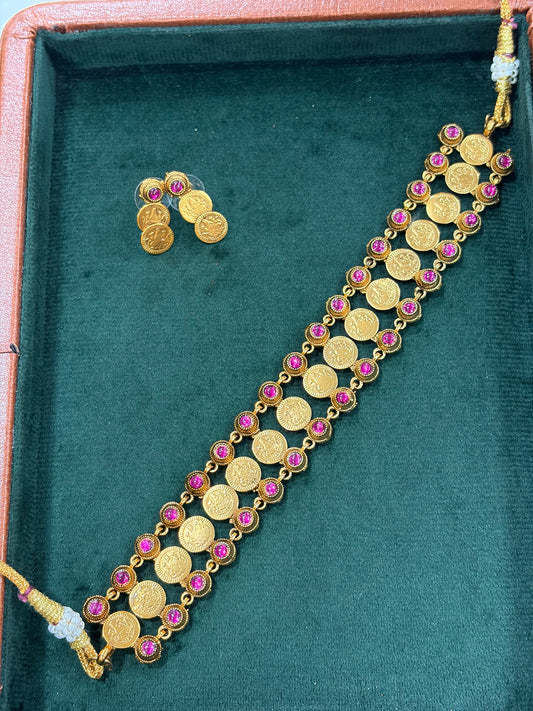 Rajmudra Coin Choker Set