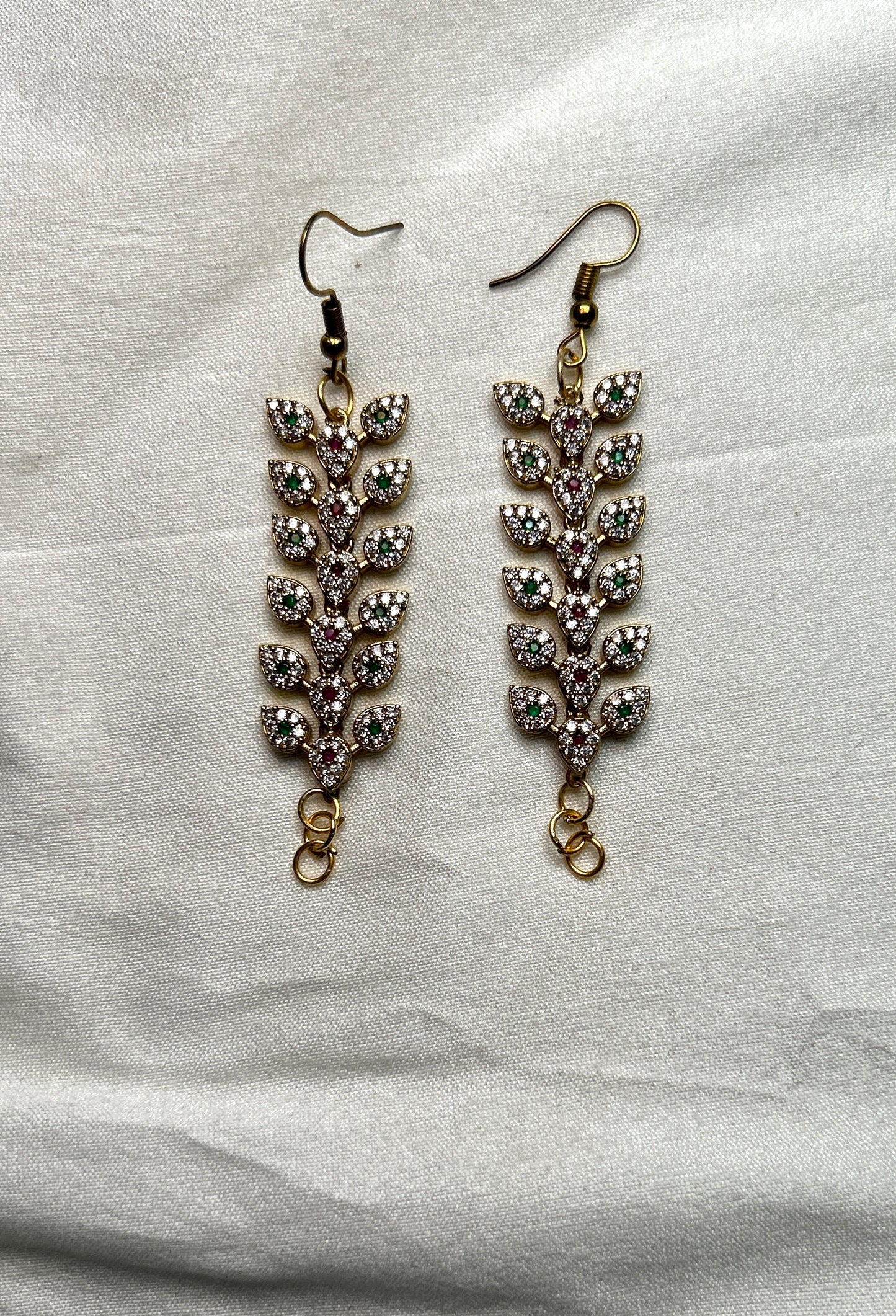 Diamond Vine Hook Earrings with Kana Chain Connector Loops