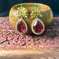 Peacock Ruby Teardrop Statement Earrings