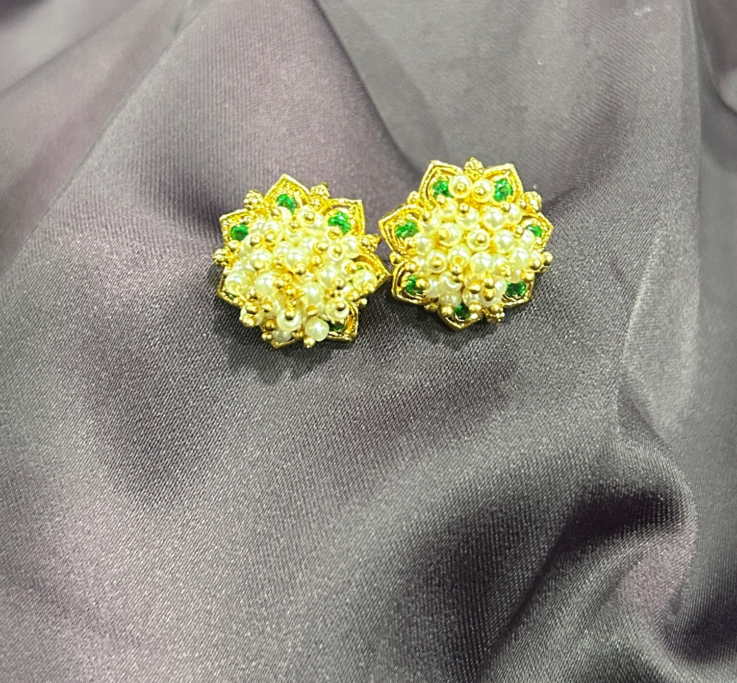 Pearl Blossom Floral Studs