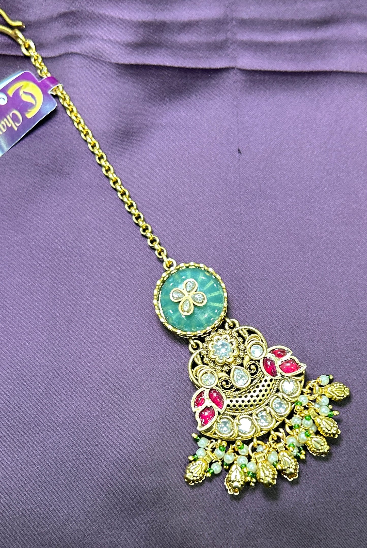 Enamel Blossom Maang Tikka