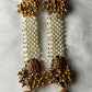 Traditional Pakke Long Earrings with Pearls & Kemp Work