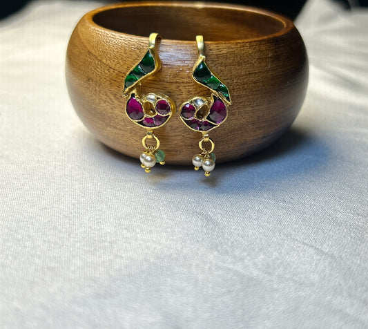 Multicolor Kundan Bugdi Earrings